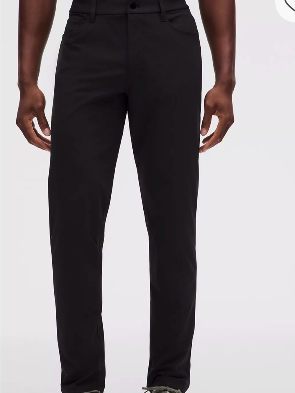 Lululemon ABC Slim-Fit 5 Pocket Pant Warpstreme Black Casual Trousers Sz 33